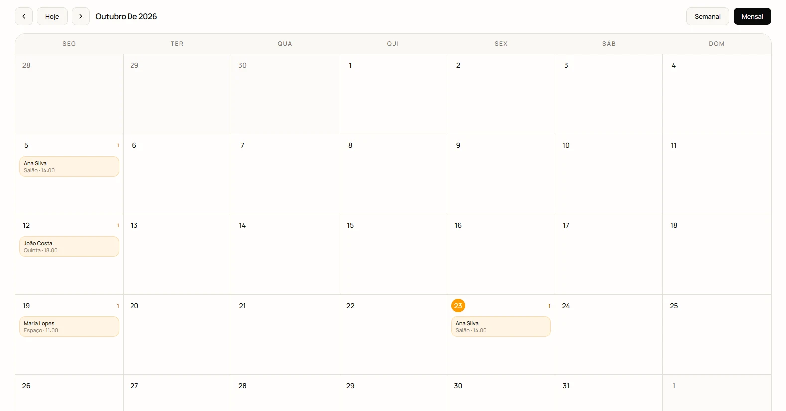 Importação de calendários externos na Celebria